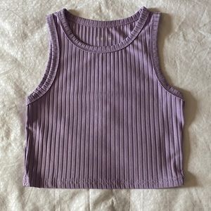 SHEIN Women’s Purple Ribbed Tank Top